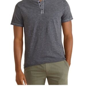 Men's Marine Layer Gray Striped Henley Shirt